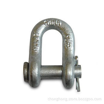US Type Round Pin Chain Shackle with E.galvanized/Hot-dip Galvanized Surface, Made of Carbon Steel